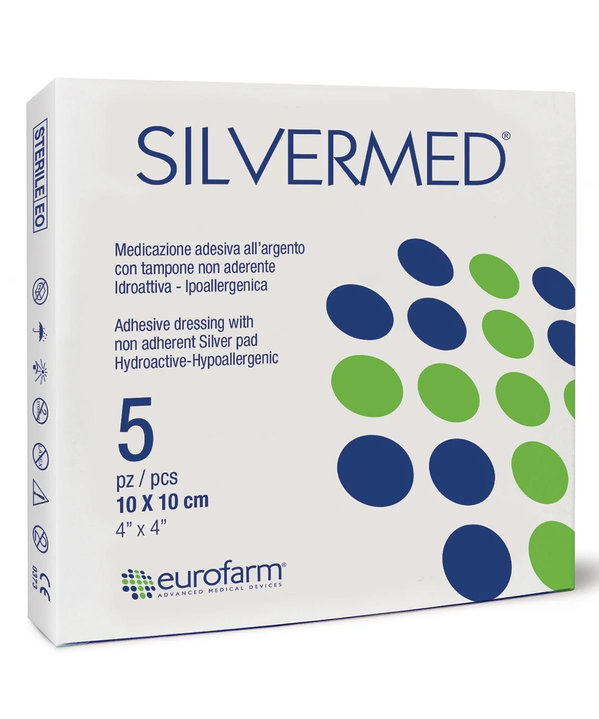 پانسمان نقره جاذب چسبدار سیلورمد- Euroderm Silvermed