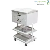 ترالی زیبایی دو کشو قفل دار