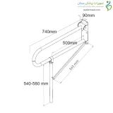 دستگیره اتکاء فلزی متحرک با پایه