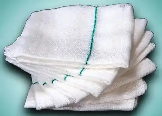 گاز طبی با نخ باریم 10x10 سانتیمتر با تار و پود 20،16 لا کاوه