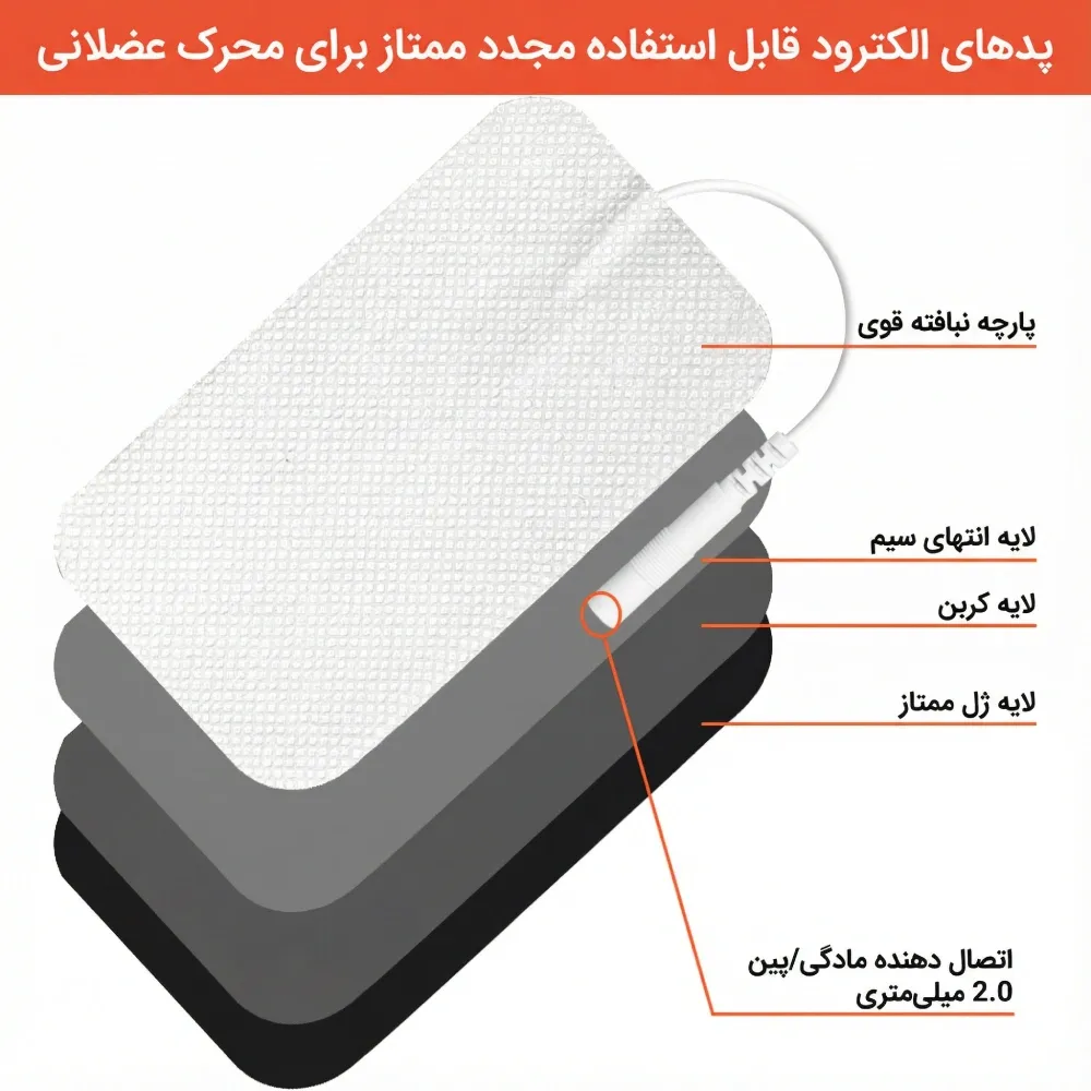 ویژگی پد تنس فیزیوتراپی 9×5 سیم دار (1)