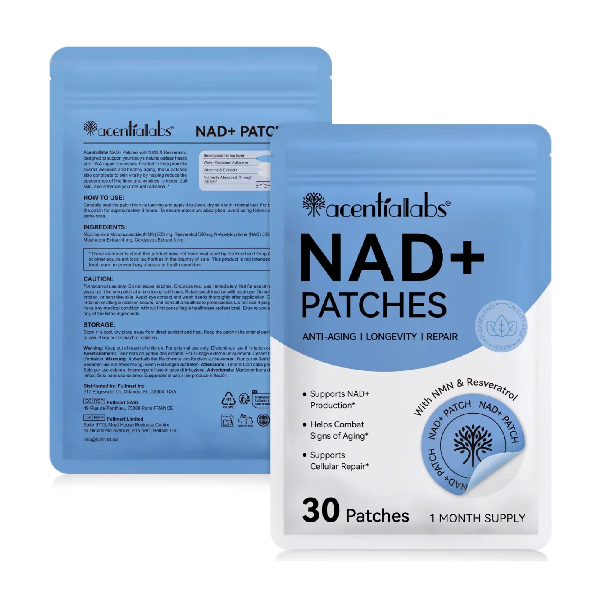 بسته بندی پچ ضد پیری و چین و چروک NAD+ اسنشال لبز