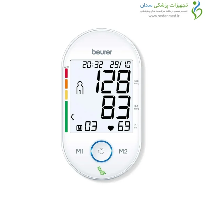 نمای بالا و نمایشگر دیجیتال فشارسنج بازویی ديجيتال BM55 بیورر