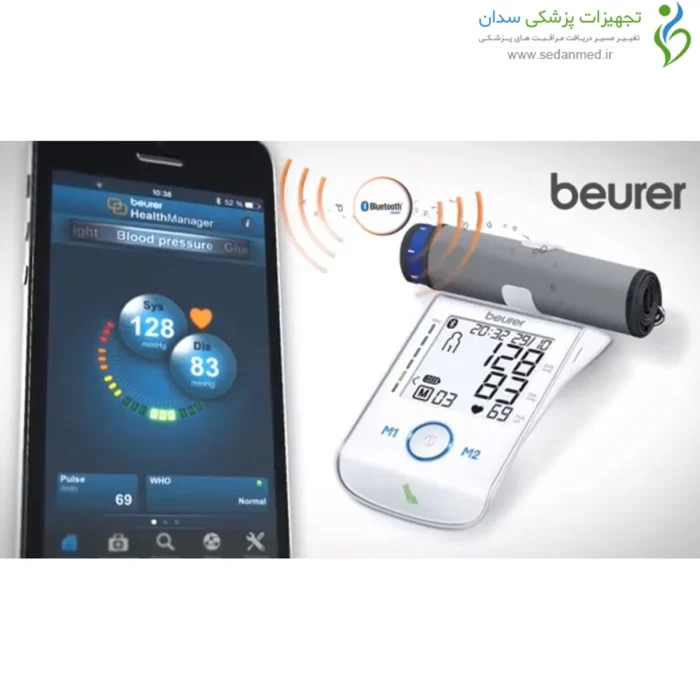 کاف فنری و اتصال به کامپیوتر فشارسنج بازویی ديجيتال BM77 بیورر