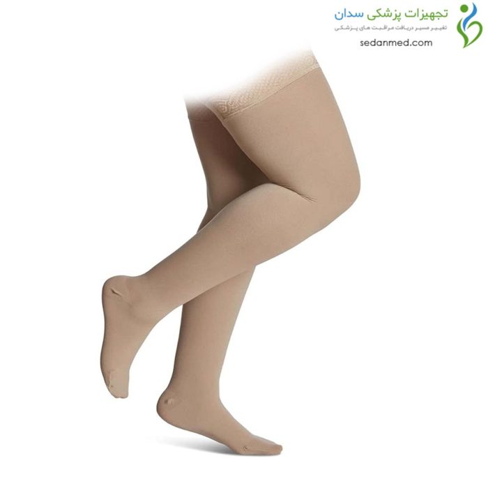 جوراب واریس کتان بالای زانو پنجه بسته سیگواریس ( Sigvaris cotton )
