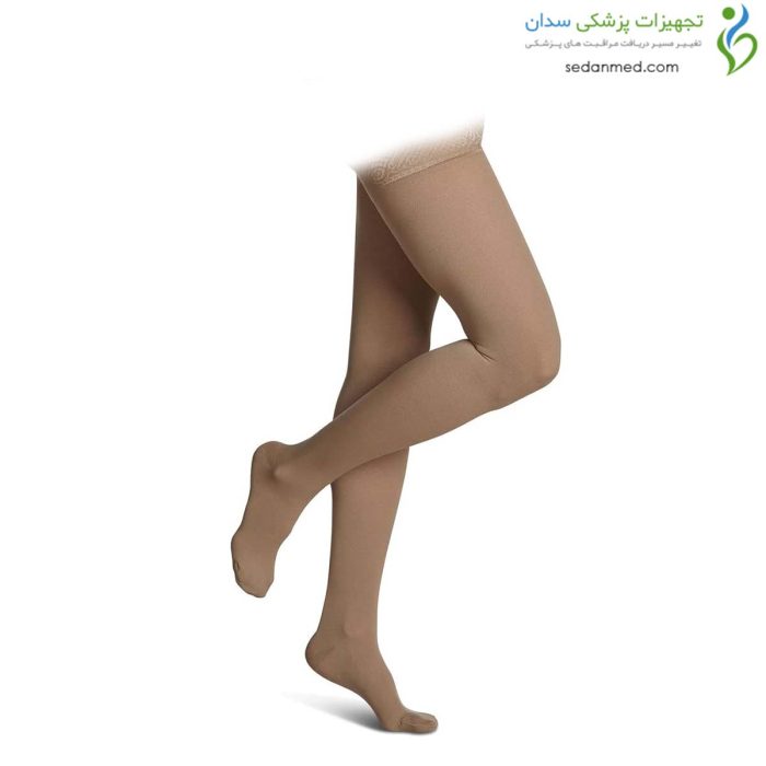 جوراب واریس کتان بالای زانو پنجه بسته سیگواریس ( Sigvaris cotton )