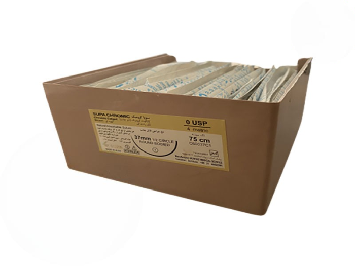 نخ جراحی کرومیک یک کبدی با سوزن 63mm سوپا (supa)