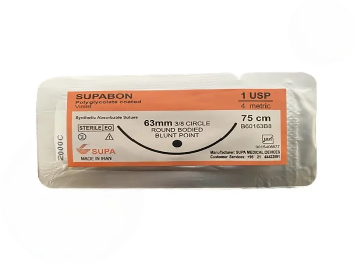 نخ جراحی سوپابن / ویکریل یک کبدی با سوزن 63mm سوپا